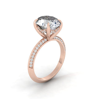 Bague de fiançailles en moissanite à halo caché de taille ovale de 5,18 ct