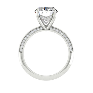 Bague de fiançailles en moissanite à halo caché de taille ovale de 5,18 ct