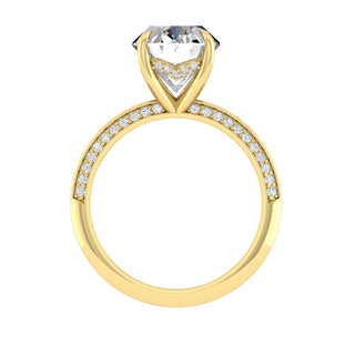 Bague de fiançailles en moissanite à halo caché de taille ovale de 5,18 ct