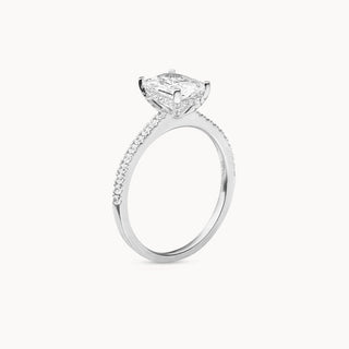 Bague de fiançailles sertie de diamants CVD taille radiant de 1,50 I 2,50 I 3,50 CT