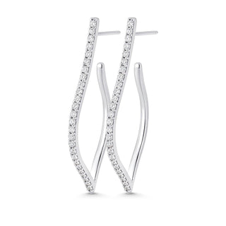 Boucles d'oreilles créoles en diamant et moissanite ronde de 0,73 TCW