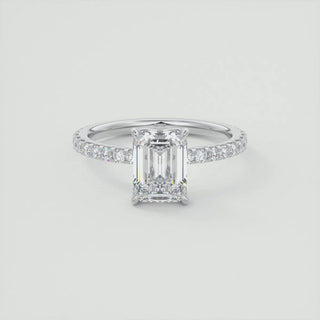 2.15CT Emerald Cut Diamond Moissanite Halo Engagement Ring - ELITE CARAT