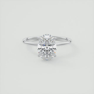 2CT Oval Moissanite Diamond Solitaire Engagement Ring In 14K White Gold