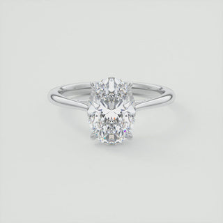 2CT Cathedral Set Oval Moissanite Diamond Engagement Ring For Women