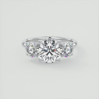 2CT Three Stone Round Moissanite Diamond Solitaire Engagement Ring