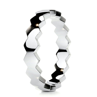 Bracelet classique pour homme avec finition polie et forme hexagonale 