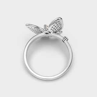 Bague papillon en or avec diamants et moissanite pour femme