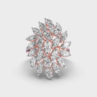 Marquise Cut Diamond Cluster Moissanite Engagement Ring For Women - ELITE CARAT