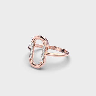 Anillo minimalista con solitario de moissanita en forma de rectángulo