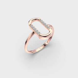 Anillo minimalista con solitario de moissanita en forma de rectángulo