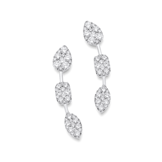 Boucles d'oreilles à oreilles rampantes en diamant et moissanite ronde de 0,52 TCW