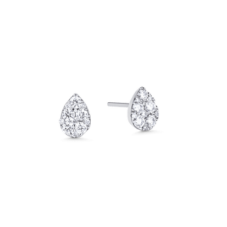 Boucles d'oreilles à tige en diamant et moissanite ronde de 0,48 TCW