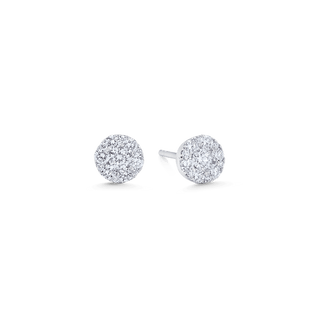 Boucles d'oreilles à tige en diamant et moissanite ronde de 0,41 TCW