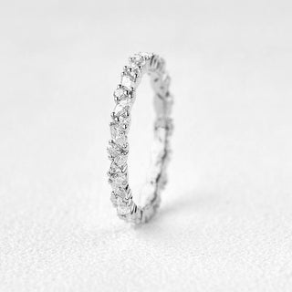 0.4 CT Round And Marquise Alternative Moissanite Wedding Band