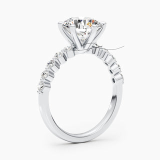 Bague de fiançailles avec diamant rond pavé G-VS de 2,5 ct