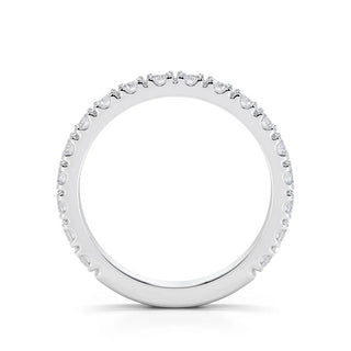 Alliance de mariage en diamant 3/4 avec moissanite ronde de 3,0 mm 