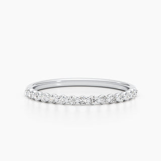 0.3 CT Round Cut Stackable Wedding Band With Half Eternity Style