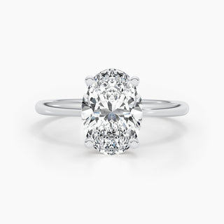 2.50 CT Oval Hidden Halo Diamond Engagement Ring