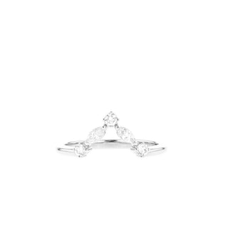 Alliance de mariage en moissanite marquise et ronde incurvée de 0,19 TCW