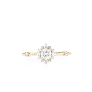 Bague de fiançailles en diamant moissanite rond halo 0,50 ct pour femme