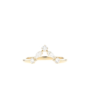 Alliance de mariage en moissanite marquise et ronde incurvée de 0,19 TCW