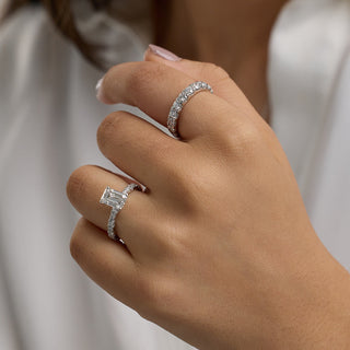 Alliance de mariage à onze pierres avec diamants ronds F-VS2 de 1,0 ct cultivés en laboratoire 