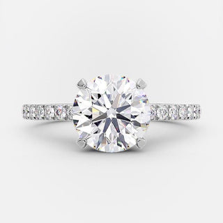 1.60 CT Round Shaped Moissanite Solitaire Engagement Ring