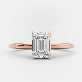 Bague de fiançailles avec diamant solitaire en moissanite taille émeraude de 1,0 ct 