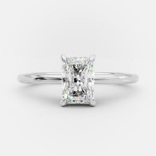 Bague de fiançailles solitaire en moissanite de forme radiante de 1,04 ct