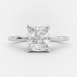 2.7 CT Cushion Solitaire Style Moissanite Engagement Ring