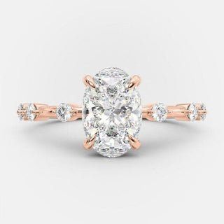 Bague de fiançailles solitaire en moissanite de forme ovale de 2,10 ct