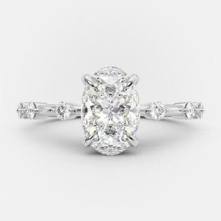 2.10 CT Oval Shaped Moissanite Solitaire Engagement Ring