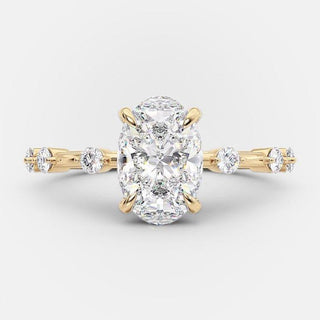 Bague de fiançailles solitaire en moissanite de forme ovale de 2,10 ct