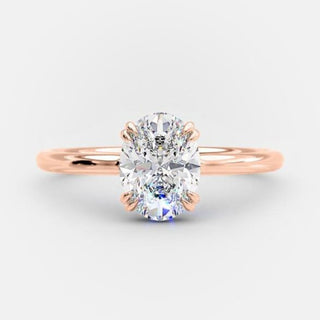 Bague de fiançailles avec halo caché en moissanite de forme ovale de 1,33 ct