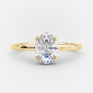 1.33 CT Oval Shaped Moissanite Hidden Halo Engagement Ring