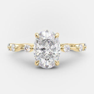 2.1 CT Oval Shaped Moissanite Solitaire Engagement Ring