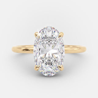 Bague de fiançailles en moissanite de style solitaire à taille ovale de 4,0 ct