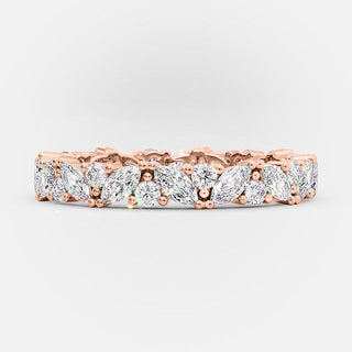 0.80 TCW Marquise and Round Cut Alternative Style Wedding Band