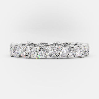 0.80 CT Marquise & Round Shaped Moissanite Alternative Diamond Wedding Band