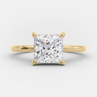 Bague de fiançailles solitaire en moissanite de forme princesse de 2,08 ct