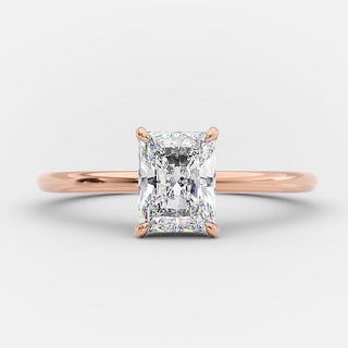 1.0ct Radiant Cut Moissanite Solitaire 14K Rose Gold Engagement Ring - ELITE CARAT