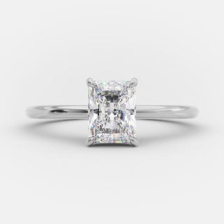 1.04 CT Radiant Shaped Moissanite Hidden Halo Engagement Ring