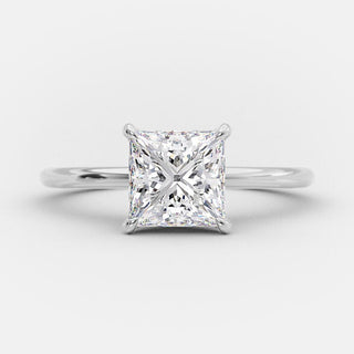 Bague de fiançailles solitaire en moissanite de forme princesse de 1,35 ct