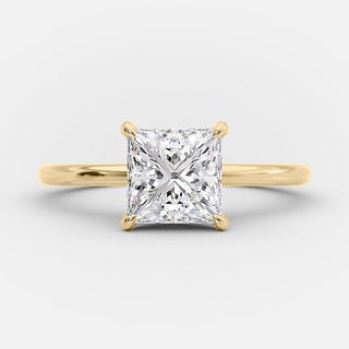 1.35 CT Princess Shaped Moissanite Solitaire Engagement Ring