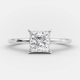 1.0ct Princess Cut Diamond 14K White Gold Engagement Ring - ELITE CARAT