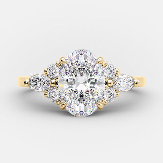 Bague de fiançailles en moissanite à coupe ovale de 2,1 ct