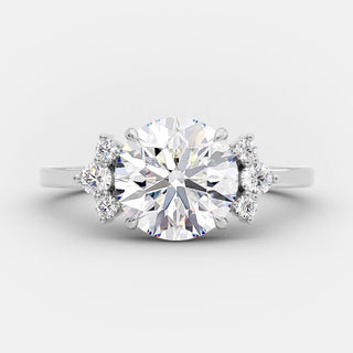 Bague de fiançailles en moissanite ronde de 1,0 CT