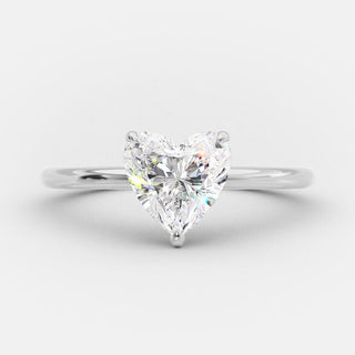 Bague de fiançailles solitaire en moissanite en forme de cœur de 1,10 ct