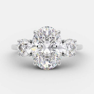 2.1 CT Oval Three Stone Moissanite Engagement Ring