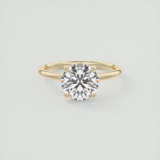 2CT Round Moissanite Diamond Open Solitaire Engagement Ring